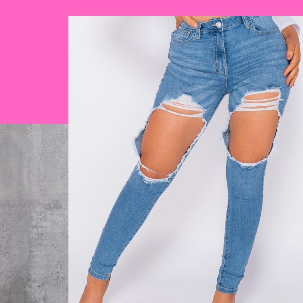 SALE🎉Extreme Distressed High Wasted Skinny Jeans